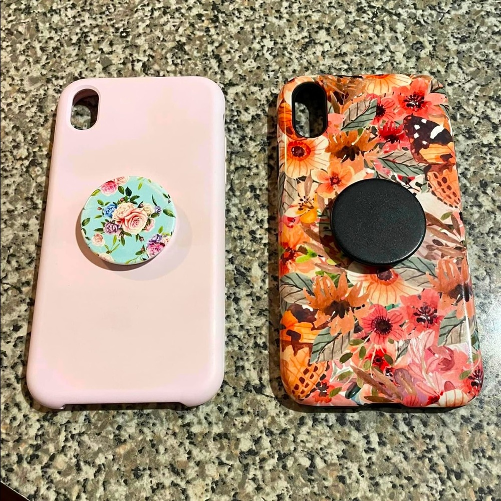 iPhone XR phone cases. Both have pop sockets, but can be removed! Price per case
